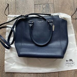 Coach Navy Saffiano Leather Mini Tanner Tote